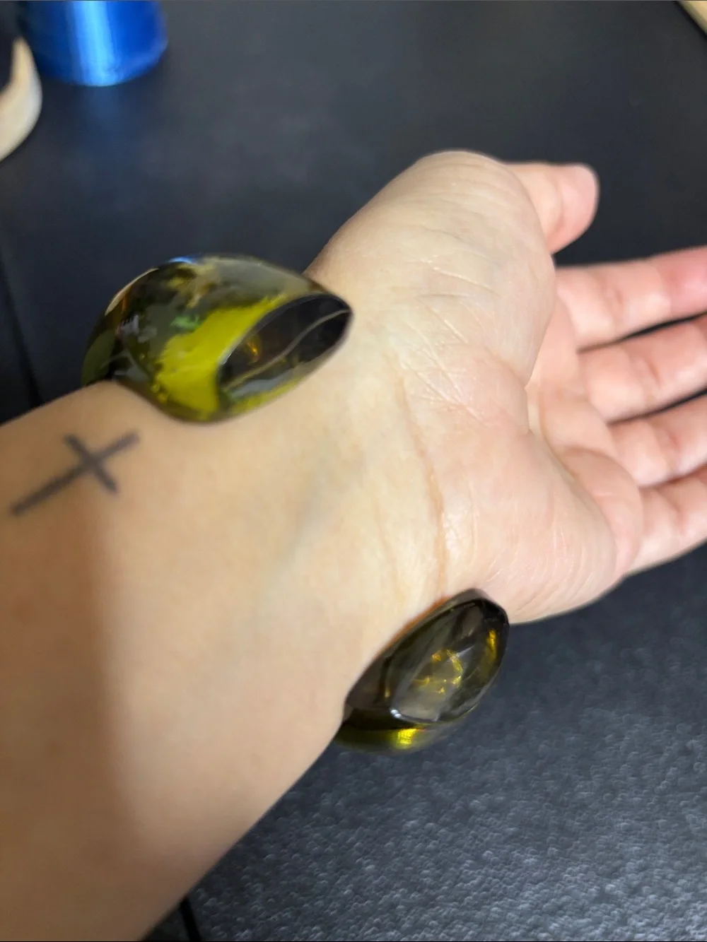 Y2K Retro Yellow Resin Cuff Bracelet - Women Jewelry